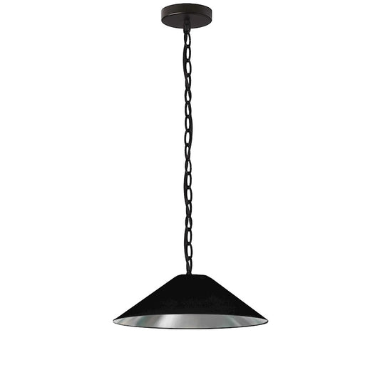 Dainolite Presley 20in 1-Light Small Pendant | Transitional Black & Silver Fabric and HardBack Shade | Kitchen Island & Dining Room | Model PSY-S-MB-697
