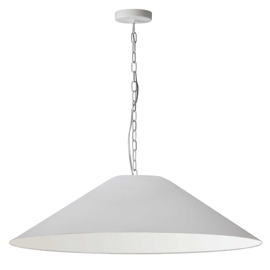 Dainolite Presley 38in 1-Light Pendant | Transitional White Fabric and Matte White Metal | Kitchen Island & Dining Room | 38 x 38 x | Model PSY-XL-MW-790
