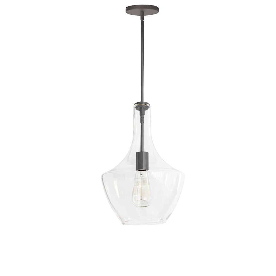 Dainolite Petalite 101P 10in 1-Light Pendant | Matte Black and Clear Glass | Kitchen Island & Dining Room | 10 x 10 x 14 in | Model PTL-101P-MB