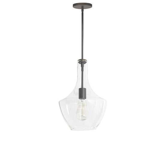 Dainolite Petalite 101P 10in 1-Light Pendant | Matte Black and Clear Glass | Kitchen Island & Dining Room | 10 x 10 x 14 in | Model PTL-101P-MB