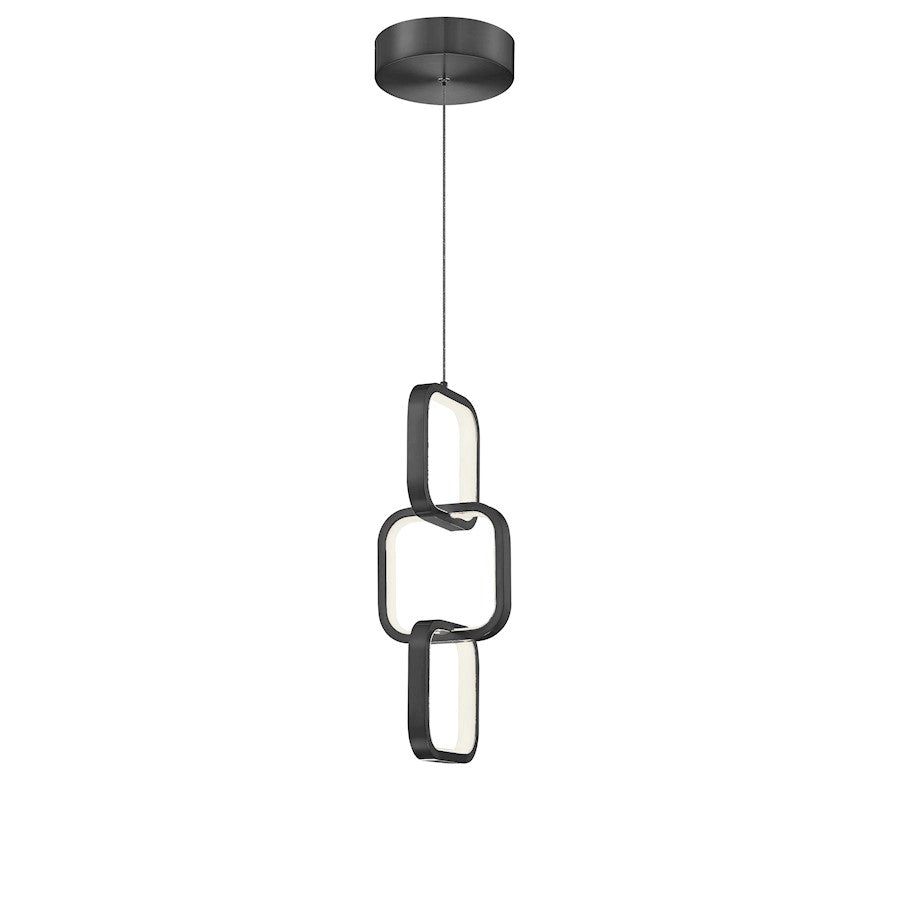 Dainolite Patsy 6in 1-Light LED Pendant | Modern Matte Black and White Silicone | Kitchen & Dinette | 6 x 6 x 15 in | Model PTY-1522LEDP-MB