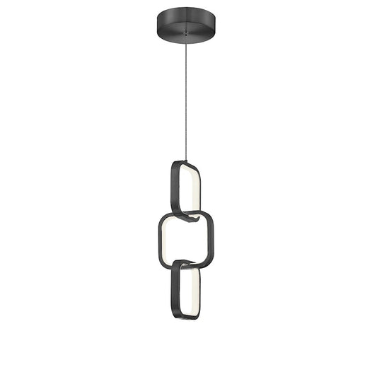 Dainolite Patsy 6in 1-Light LED Pendant | Modern Matte Black and White Silicone | Kitchen & Dinette | 6 x 6 x 15 in | Model PTY-1522LEDP-MB