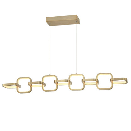 Dainolite Patsy 43in 1-Light LED Horizontal Pendant | Transitional Aged Brass and White Silicone | Kitchen Island & Dining | Model PTY-4359LEDHP-AGB