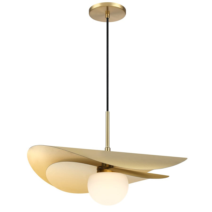 Dainolite Paven 20in 1-Light LED Pendant | Transitional Aged Brass Metal | Foyer & Dining Room Accent | 20 x 20 x 20 in | Model PVN-2012LEDP-AGB