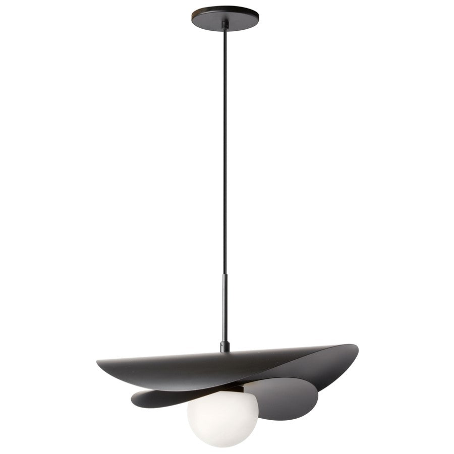 Dainolite Paven 20in 1-Light LED Pendant | Transitional Matte Black Metal | Foyer & Dining Room Accent | 20 x 20 x 20 in | Model PVN-2012LEDP-MB