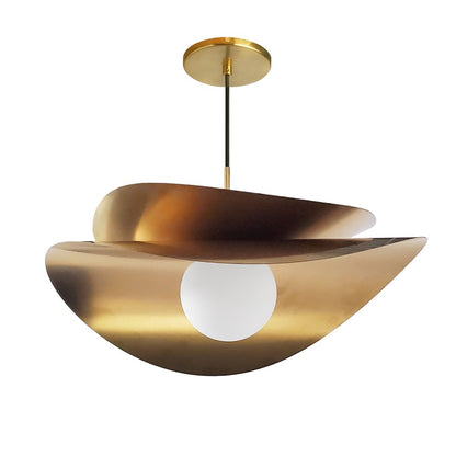 Dainolite Paven 20in 1-Light LED Pendant | Contemporary Aged Brass Metal | Kitchen & Dining Room | 20 x 20 x 12 in | Model PVN-2015LEDP-AGB