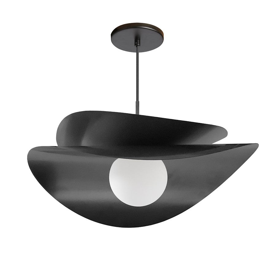 Dainolite Paven 20in 1-Light LED Pendant | Contemporary Matte Black Metal | Kitchen & Dining Room | 20 x 20 x 12 in | Model PVN-2015LEDP-MB