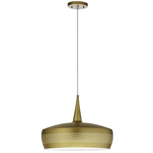 Dainolite Pixie 16in 1-Light Pendant | Transitional Aged Brass Metal | Kitchen Island & Foyer | 16 x 16 x 12 in | Model PXE-161P-AGB