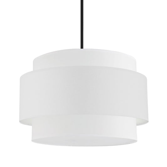 Dainolite Priya 22in 4-Light Pendant | Contemporary Matte Black and White Fabric Shade | Kitchen Island & Dining Room | Model PYA-224C-MB-WH