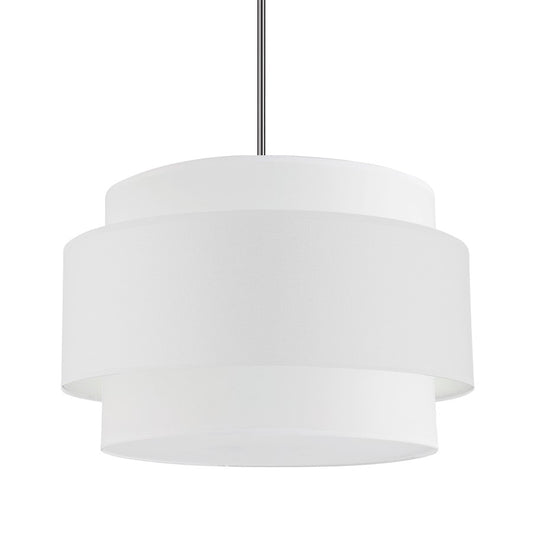 Dainolite Priya 22in 4-Light Pendant | Contemporary Polished Chrome and White Fabric Shade | Kitchen Island & Dining Room | Model PYA-224C-PC-WH