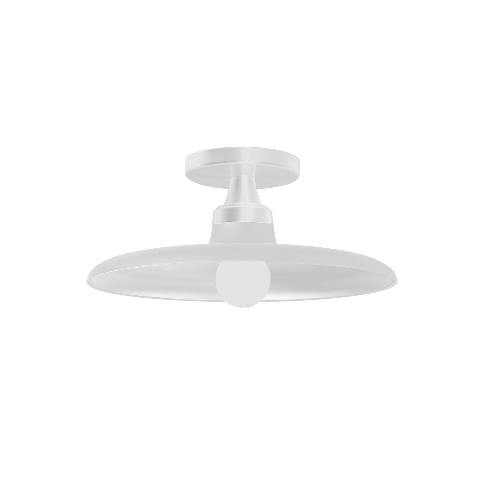 Dainolite Quentin 12in 1-Light Flush Mount | Contemporary Matte White Metal Shade | Living Room, Bedroom & Bathroom Ceiling Light | Model QTN-121SF-MW