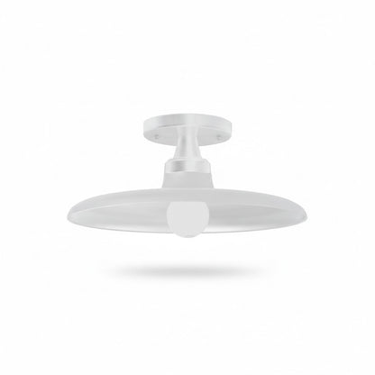 Dainolite Quentin 12in 1-Light Flush Mount | Contemporary Matte White Metal Shade | Living Room, Bedroom & Bathroom Ceiling Light | Model QTN-121SF-MW