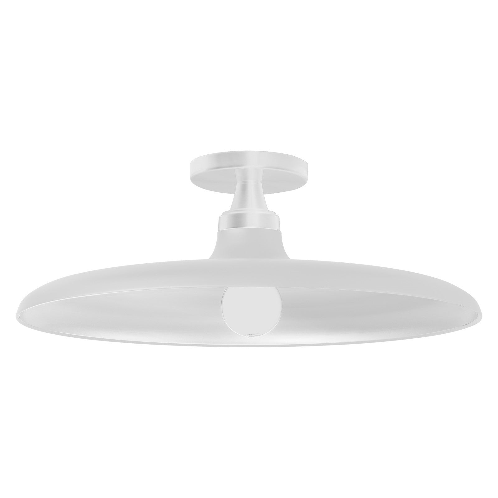 Dainolite Quentin 18in 1-Light Flush Mount | Contemporary Matte White Metal Shade | Living Room & Bathroom | 18 x 18 x 6 in | Model QTN-181SF-MW