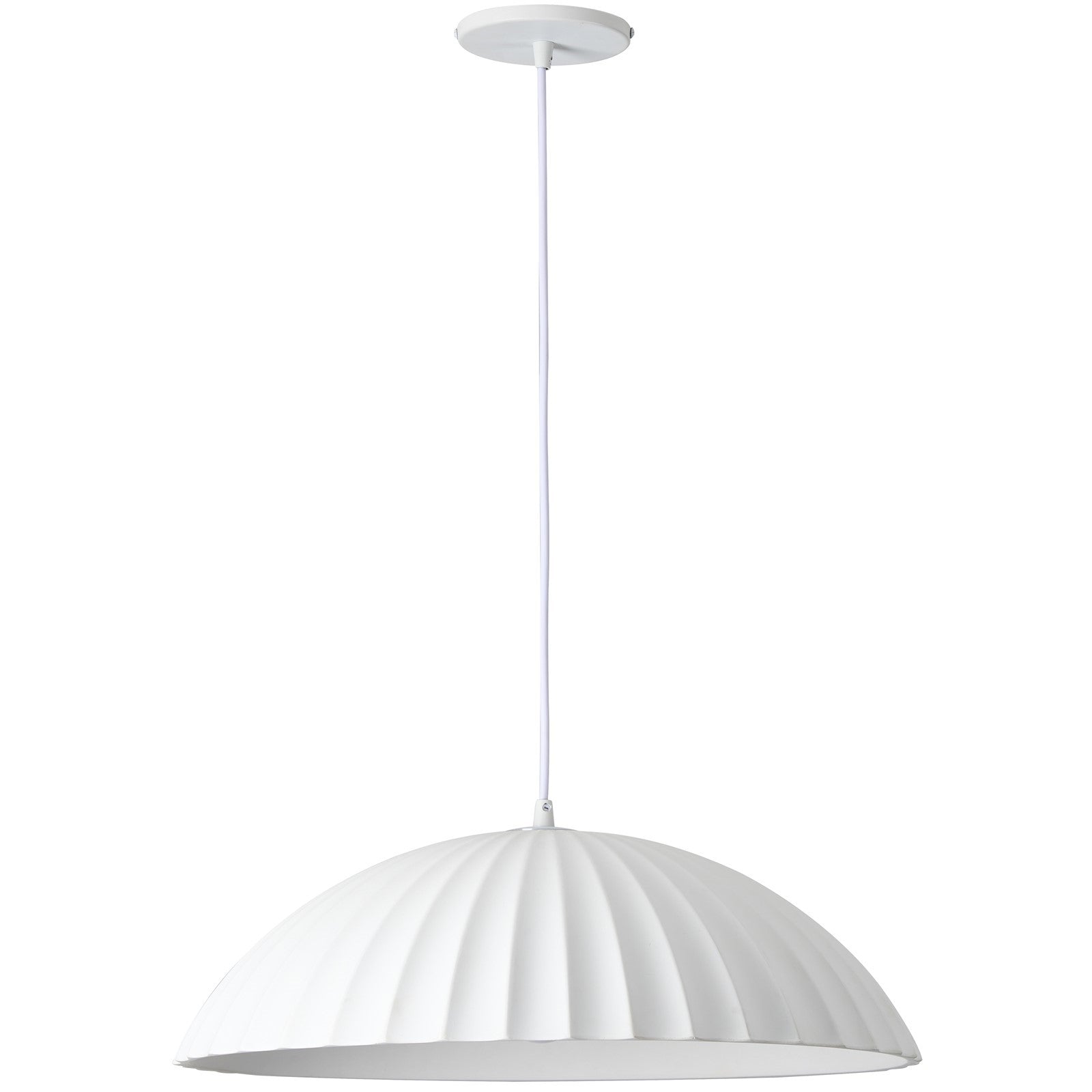 Dainolite Rain 19.25in 1-Light Pendant | Transitional Matte White Metal and Plaster Shade | Kitchen Island & Dining Room | 19.25 x | Model RAI-201P-MW
