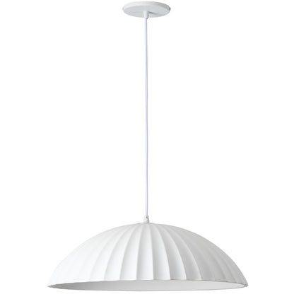 Dainolite Rain 19.25in 1-Light Pendant | Transitional Matte White Metal and Plaster Shade | Kitchen Island & Dining Room | 19.25 x | Model RAI-201P-MW