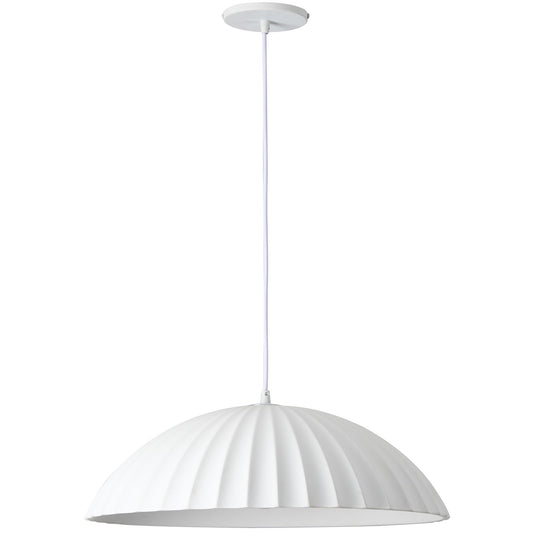 Dainolite Rain 19.25in 1-Light Pendant | Transitional Matte White Metal and Plaster Shade | Kitchen Island & Dining Room | 19.25 x | Model RAI-201P-MW