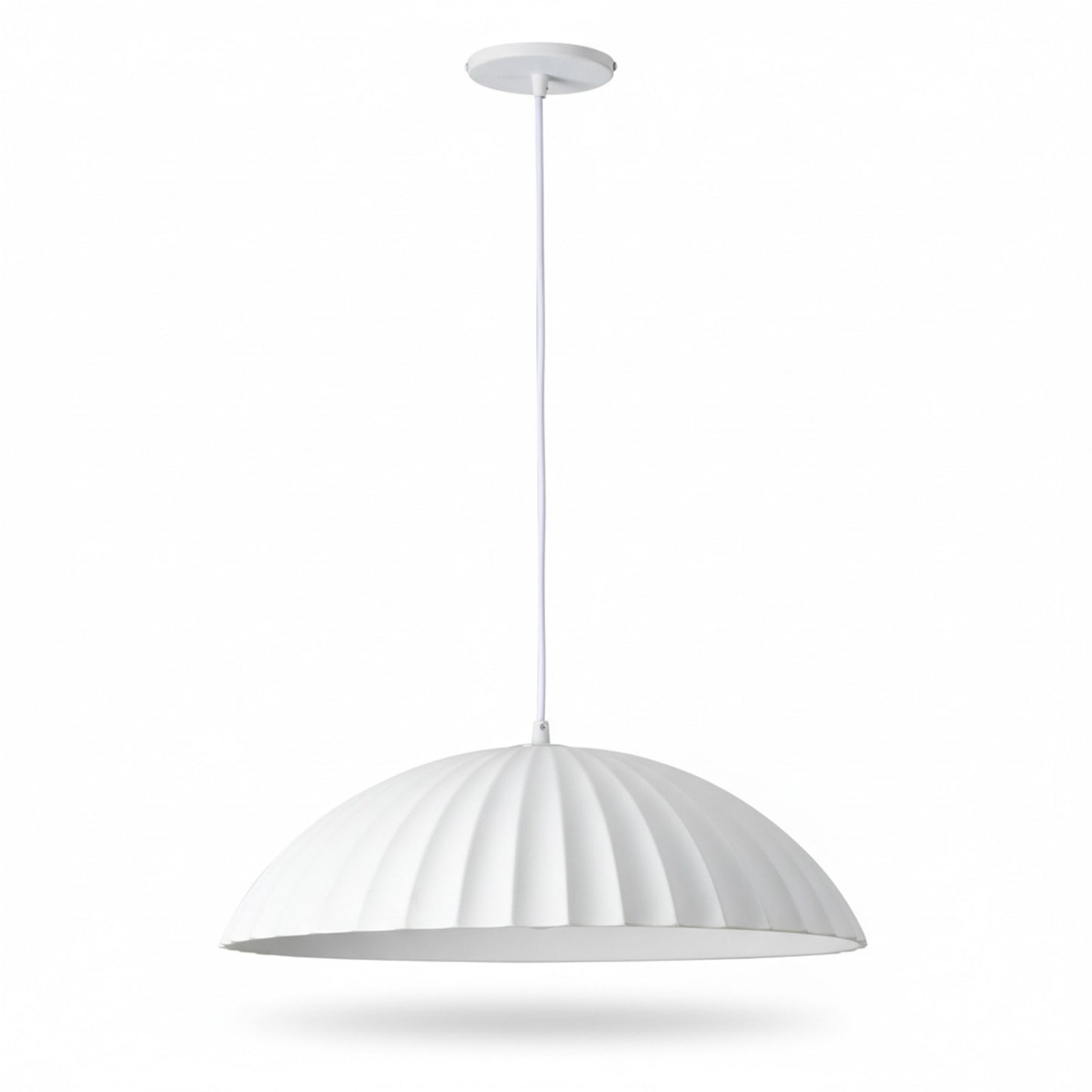 Dainolite Rain 19.25in 1-Light Pendant | Transitional Matte White Metal and Plaster Shade | Kitchen Island & Dining Room | 19.25 x | Model RAI-201P-MW