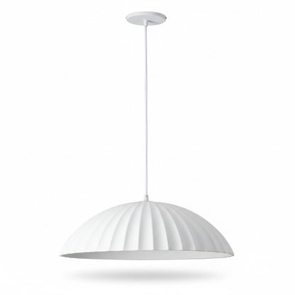 Dainolite Rain 19.25in 1-Light Pendant | Transitional Matte White Metal and Plaster Shade | Kitchen Island & Dining Room | 19.25 x | Model RAI-201P-MW