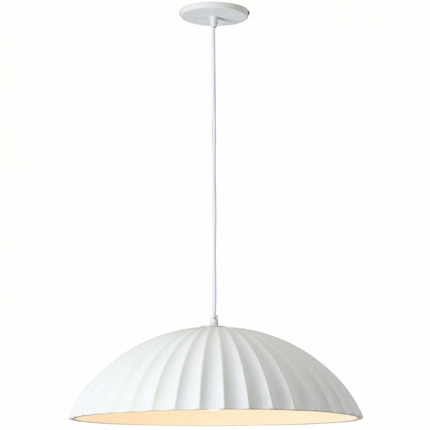 Dainolite Rain 19.25in 1-Light Pendant | Transitional Matte White Metal and Plaster Shade | Kitchen Island & Dining Room | 19.25 x | Model RAI-201P-MW