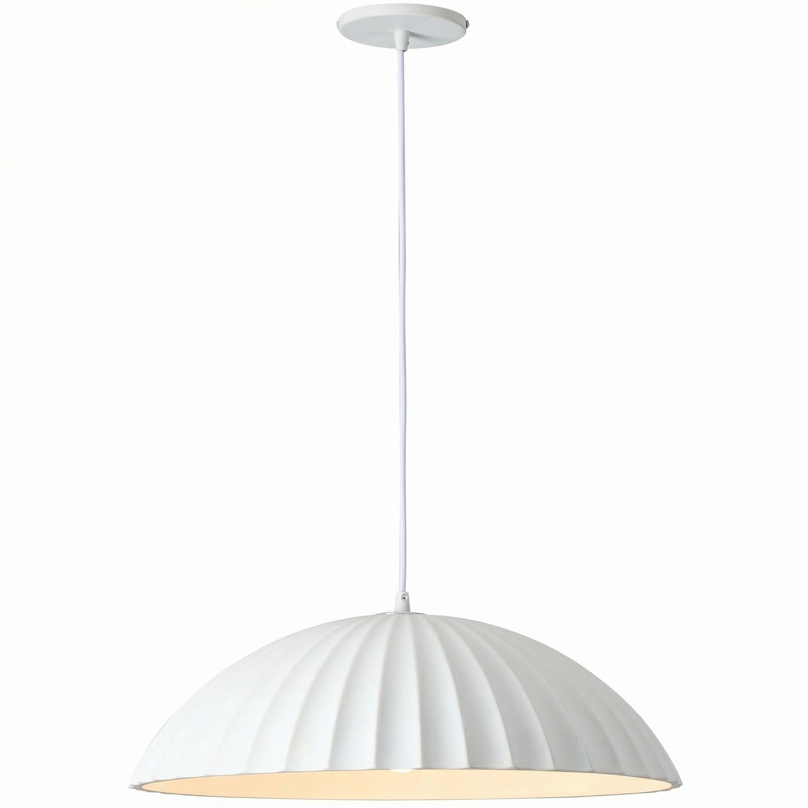 Dainolite Rain 19.25in 1-Light Pendant | Transitional Matte White Metal and Plaster Shade | Kitchen Island & Dining Room | 19.25 x | Model RAI-201P-MW