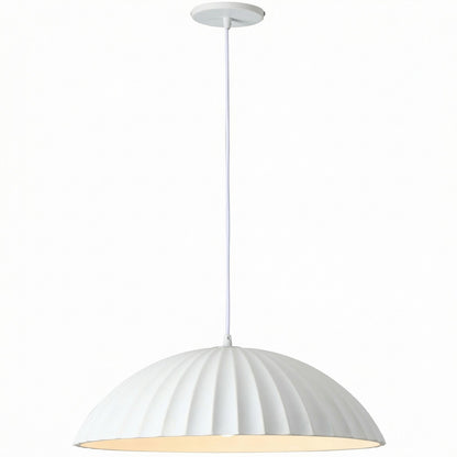 Dainolite Rain 19.25in 1-Light Pendant | Transitional Matte White Metal and Plaster Shade | Kitchen Island & Dining Room | 19.25 x | Model RAI-201P-MW
