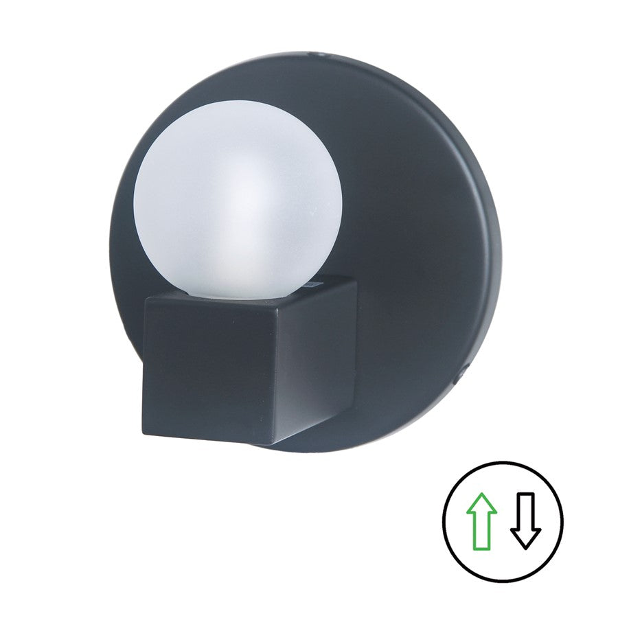 Dainolite Raleigh 1-Light Vanity Light | Modern Matte Black and White Glass | Bathroom & Powder Room | 3 x 3 x 4 in | Model RAL-41W-MB