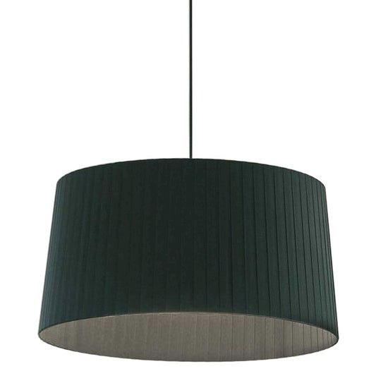 Dainolite Ramira 24in 1-Light Pendant | Transitional Matte Black and Black Ribbon Shade | Entryway & Hallway | 24 x 24 x 12 in | Model RAM-241P-MB-BK