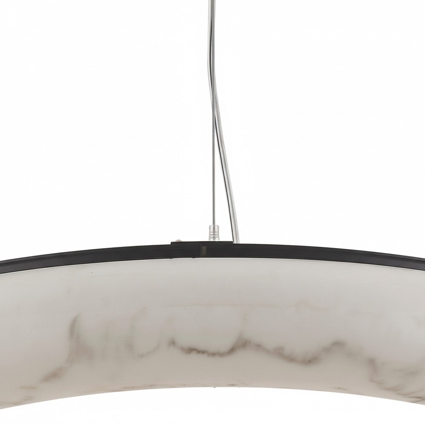 Dainolite Reuben 27in 1-Light LED Pendant | Contemporary Matte Black and Faux Alabaster Acrylic | Dining Room & Living Room | Model RBN-2768LEDP-MB-ALB