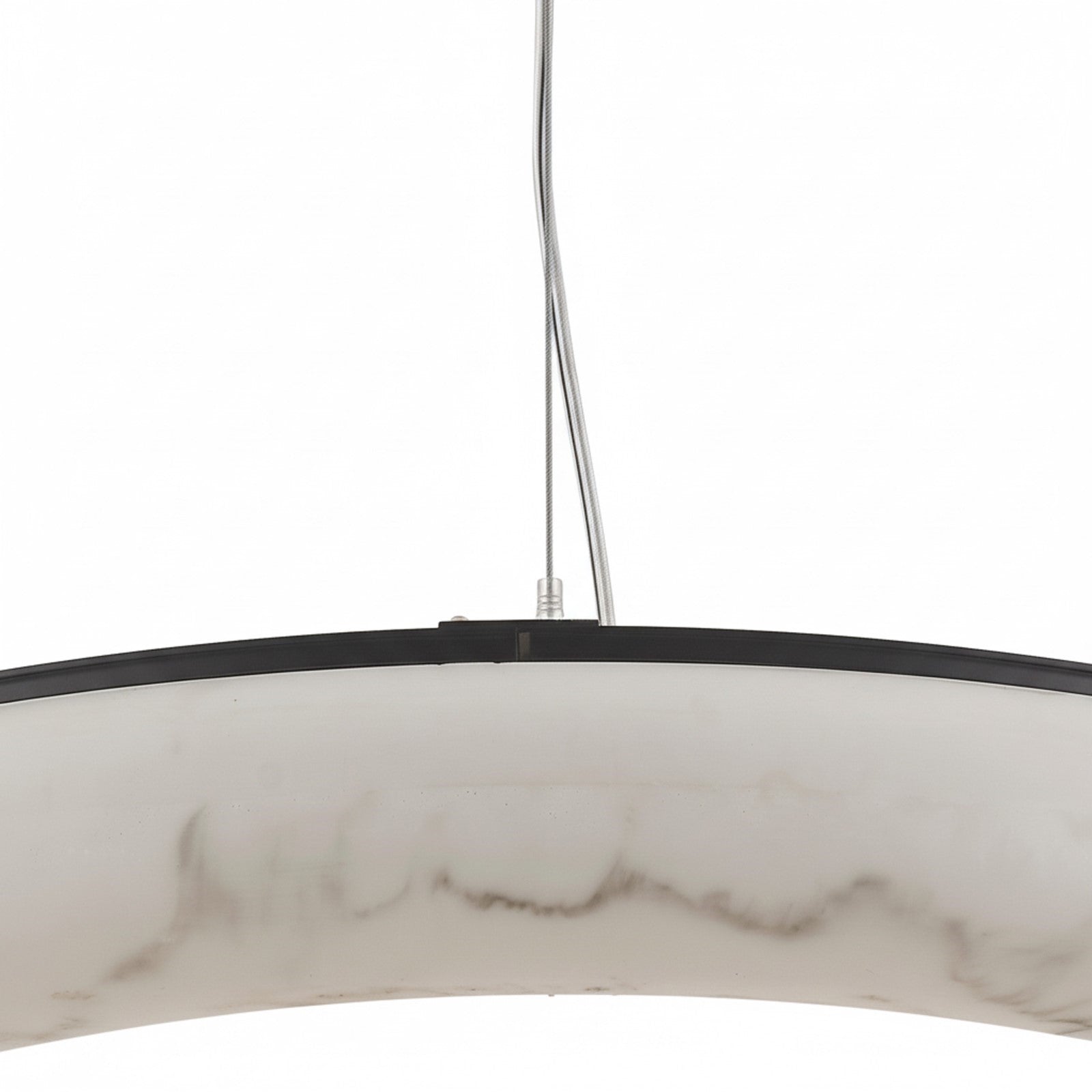Dainolite Reuben 27in 1-Light LED Pendant | Contemporary Matte Black and Faux Alabaster Acrylic | Dining Room & Living Room | Model RBN-2768LEDP-MB-ALB