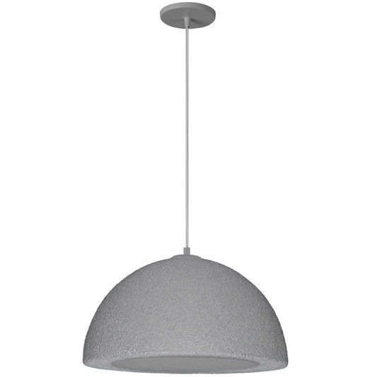 Dainolite Reese 16in 1-Light Pendant | Transitional Grey Foam and Metal | Kitchen Island & Dining Room | 16 x 16 x 8 in, Damp Rated | Model REE-161P-GRY
