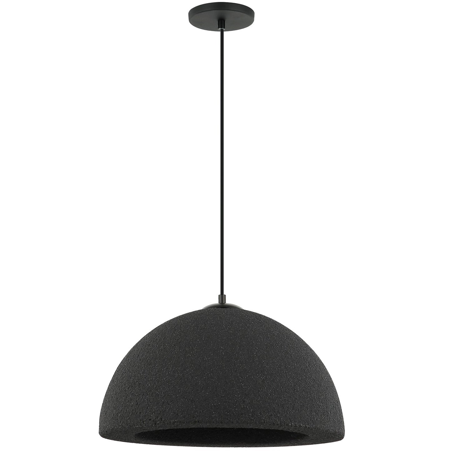 Dainolite Reese 16in 1-Light Pendant | Transitional Matte Black Foam and Metal | Kitchen Island & Dining Room | 16 x 16 x 8 in | Model REE-161P-MB