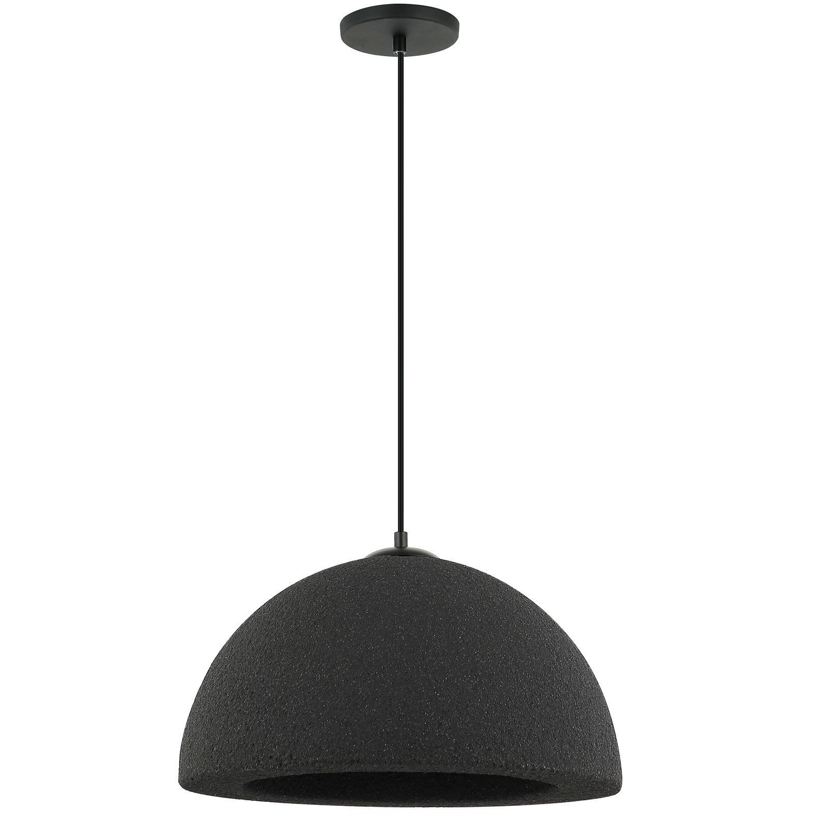 Dainolite Reese 16in 1-Light Pendant | Transitional Matte Black Foam and Metal | Kitchen Island & Dining Room | 16 x 16 x 8 in | Model REE-161P-MB