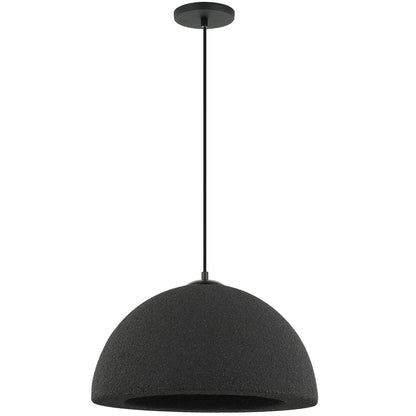 Dainolite Reese 16in 1-Light Pendant | Transitional Matte Black Foam and Metal | Kitchen Island & Dining Room | 16 x 16 x 8 in | Model REE-161P-MB