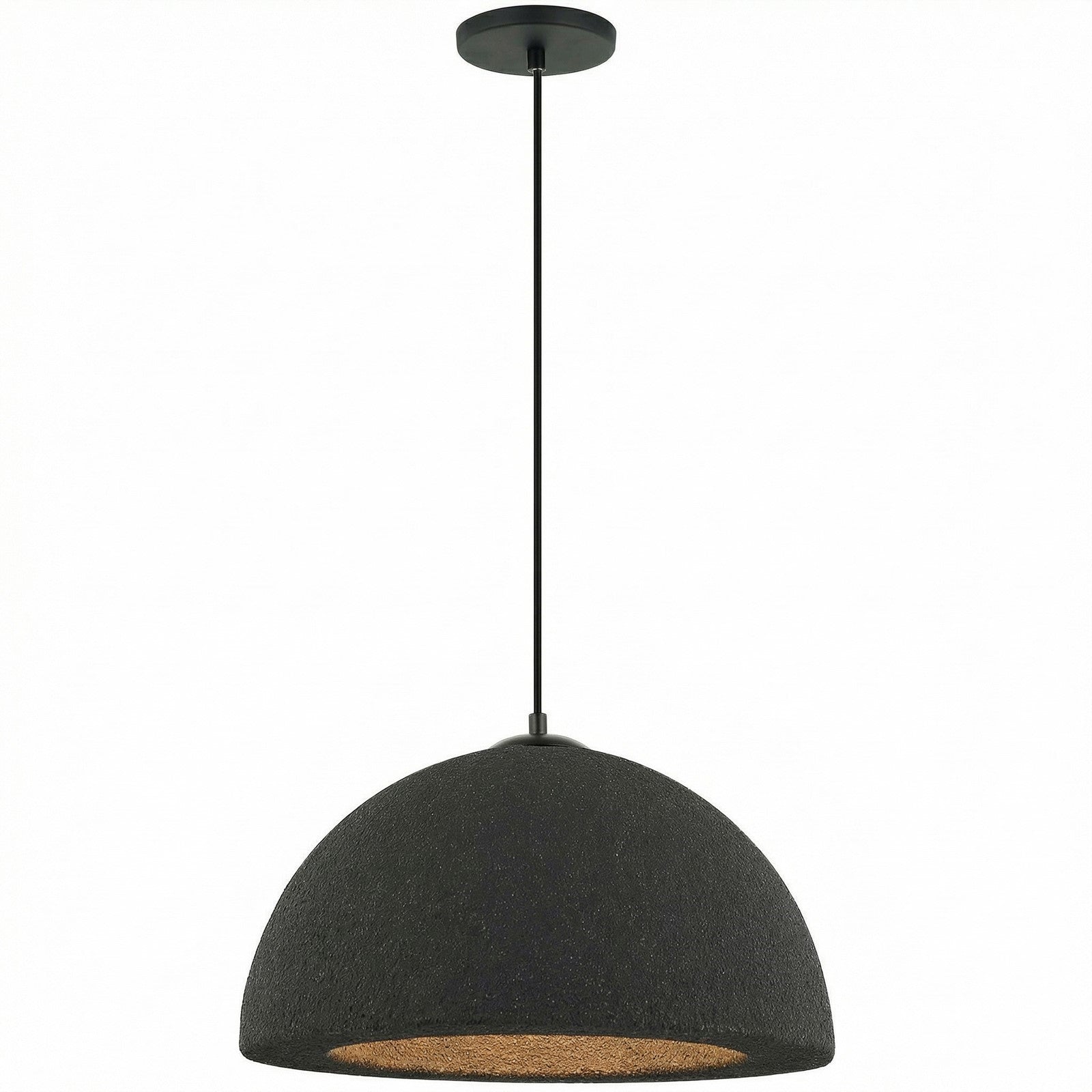 Dainolite Reese 16in 1-Light Pendant | Transitional Matte Black Foam and Metal | Kitchen Island & Dining Room | 16 x 16 x 8 in | Model REE-161P-MB