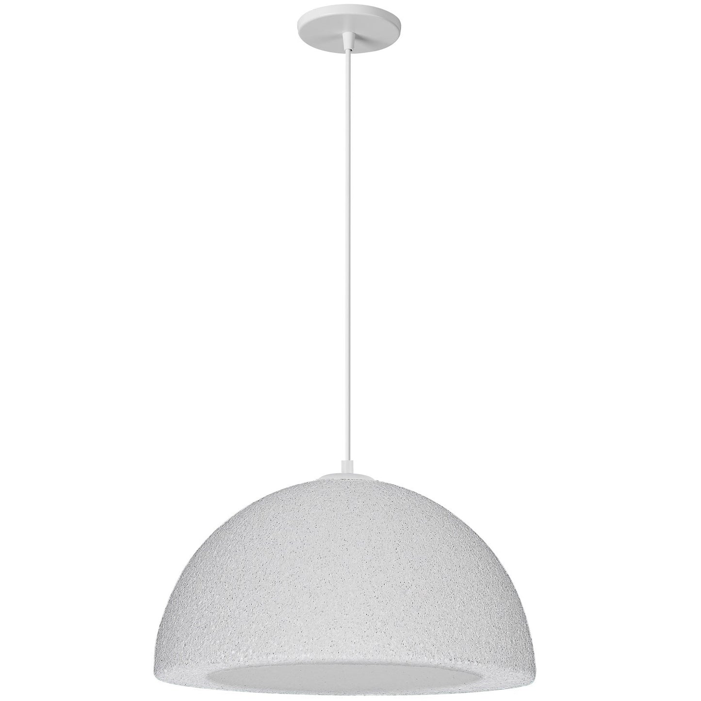 Dainolite Reese 16in 1-Light Pendant | Transitional Matte White Foam Dome | Kitchen Island & Dining Room | 16 x 16 x 8 in | Model REE-161P-MW