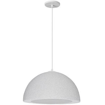 Dainolite Reese 16in 1-Light Pendant | Transitional Matte White Foam Dome | Kitchen Island & Dining Room | 16 x 16 x 8 in | Model REE-161P-MW