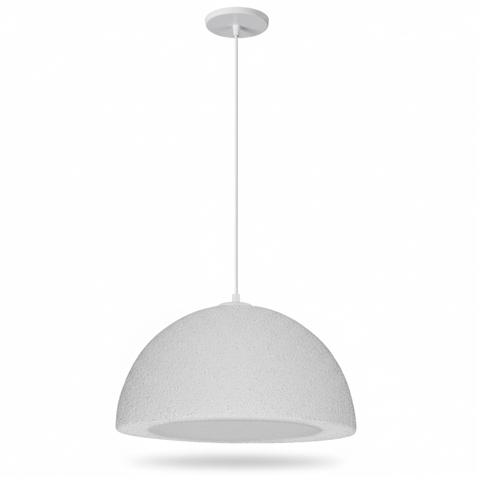 Dainolite Reese 16in 1-Light Pendant | Transitional Matte White Foam Dome | Kitchen Island & Dining Room | 16 x 16 x 8 in | Model REE-161P-MW