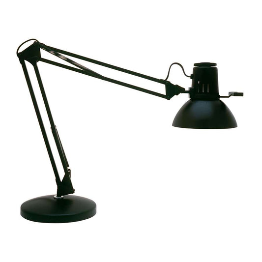 Dainolite REMIE-II 36in 10-Light Desk Lamp | Industrial Gloss Black Metal | Kitchen & Office Task Light | 8 x 36 x 7 in | Model REMIE-II-BK