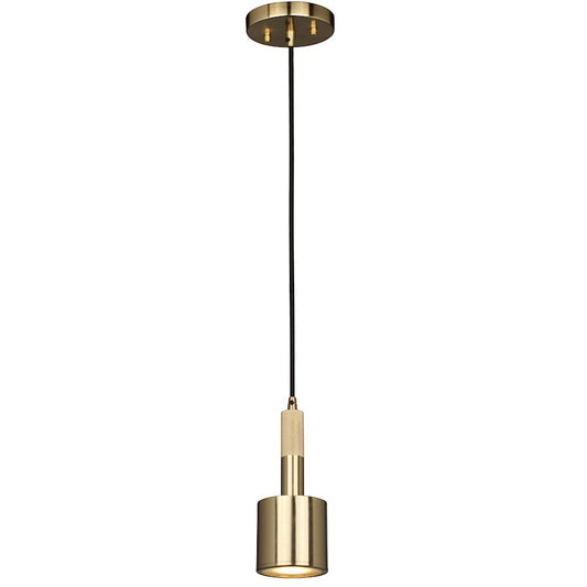Dainolite Rhoswen 1-Light Pendant | Contemporary Aged Brass and Clear Frosted Acrylic | Kitchen Island & Dining Room | Model RHS-1P-AGB