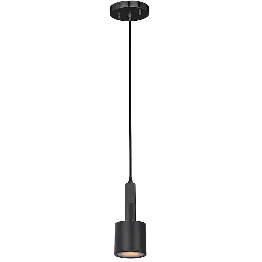 Dainolite Rhoswen 1-Light Pendant | Contemporary Matte Black and Clear Frosted Acrylic | Kitchen Island & Dining Room | Model RHS-1P-MB
