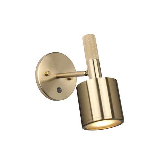 Dainolite Rhoswen 1-Light Wall Sconce | Contemporary Aged Brass and Clear Frosted Acrylic | Hallway & Bathroom Accent | Model RHS-1W-AGB