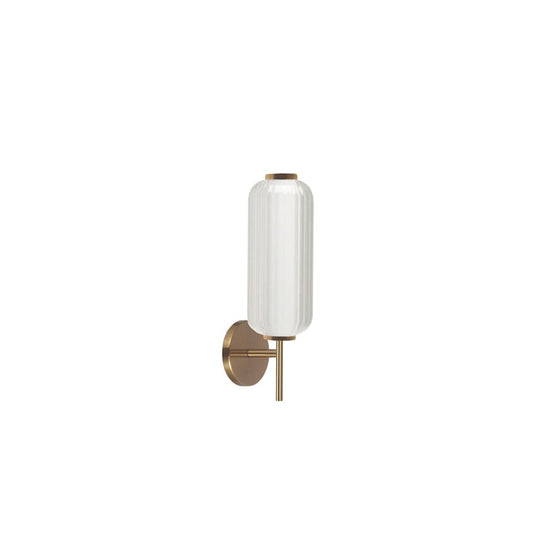 Dainolite Ramona 17in 1-Light Wall Sconce | Transitional Aged Brass and Clear Fluted Glass | Bathroom Vanity & Hallway | Model RMA-1710LEDW-AGB