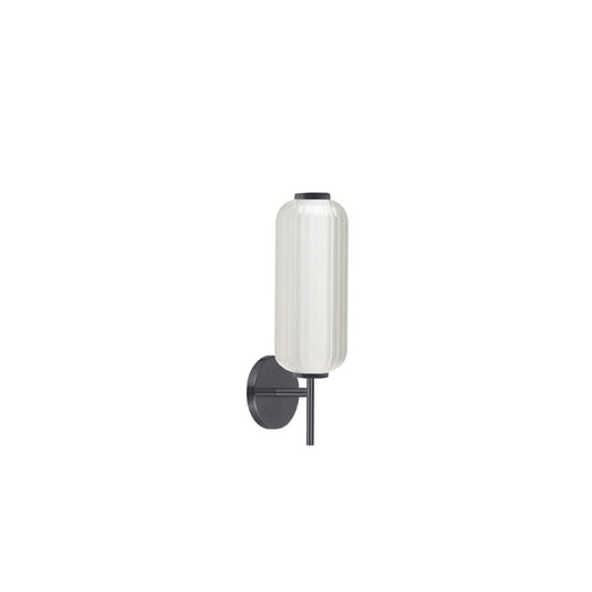 Dainolite Ramona 17in 1-Light Wall Sconce | Transitional Matte Black and Clear Fluted Glass | Bathroom Vanity & Hallway | Model RMA-1710LEDW-MB