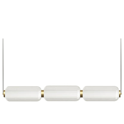 Dainolite Ramona 38in 1-Light Horizontal Pendant | Transitional Aged Brass and Clear Glass | Kitchen Island & Dining Room | Model RMA-3830LEDHP-AGB