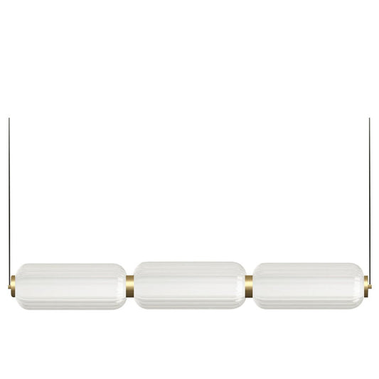 Dainolite Ramona 38in 1-Light Horizontal Pendant | Transitional Aged Brass and Clear Glass | Kitchen Island & Dining Room | Model RMA-3830LEDHP-AGB
