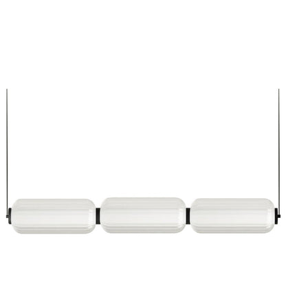 Dainolite Ramona 38in 1-Light Horizontal Pendant | Transitional Matte Black and Clear Glass | Kitchen Island & Dining Room | Model RMA-3830LEDHP-MB