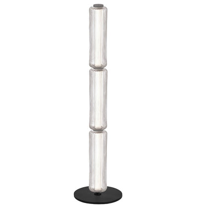 Dainolite Ramona 43in LED Floor Lamp | Contemporary Matte Black and Clear Glass | Living Room & Great Room | 4 x 4 x 43 in | Model RMA-4530LEDF-MB