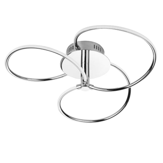 Dainolite Romy 22in 1-Light Semi-Flush Mount | Contemporary Polished Chrome and White Silicone | Kitchen & Bathroom | Model ROM-223SF-PC