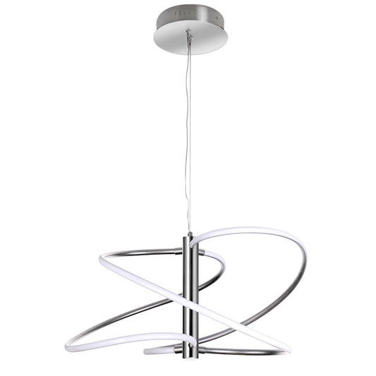 Dainolite Romy 24in 1-Light Pendant | Contemporary Polished Chrome and White Silicone | Kitchen Island & Dining Room | Model ROM-2433LEDP-PC