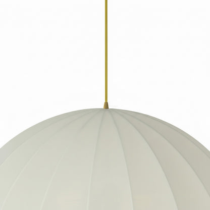 Dainolite Ronny 30in 1-Light Pendant | Transitional Aged Brass and Beige Fabric Dome | Dining Room & Entryway | 30 x 30 x 18 in | Model RON-301P-AGB